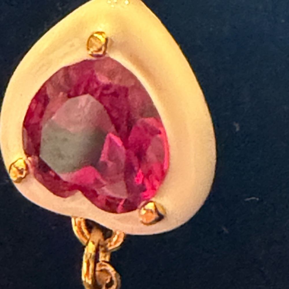 kate spade Gold Necklace with Pink Heart Stones - Picture 3 of 7